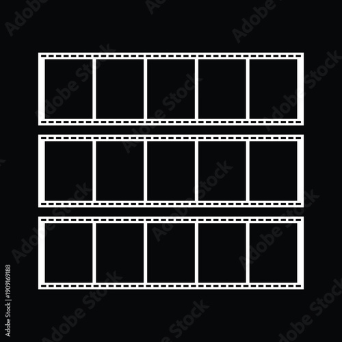 Fill This 3x5 Film Strip Grid for Photo Archives and Social Media Layouts
