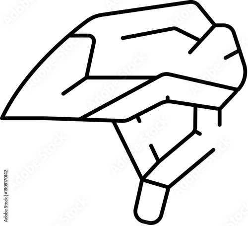 Hand showing disapproval with a thumbs down gesture, representing negative feedback, rejection, voting against, or general disagreement in an outline style