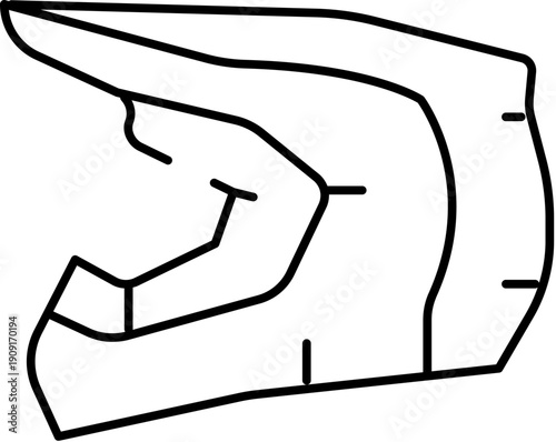 Motocross helmet icon depicting safety and protection for motorsports, providing essential headgear for off road racing and adventure during extreme activities