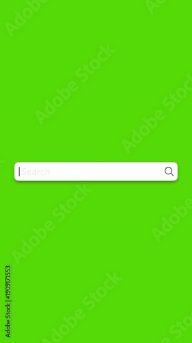 Animation of Searching bar on green background. Full HD. 4K
