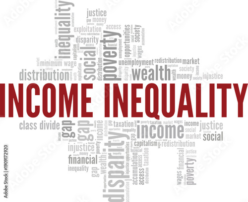 Income Inequality word cloud conceptual design isolated on white background.