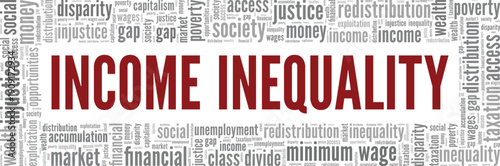 Income Inequality word cloud conceptual design isolated on white background.