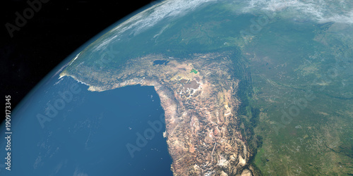 Atacama Desert in earth planet. 3d render