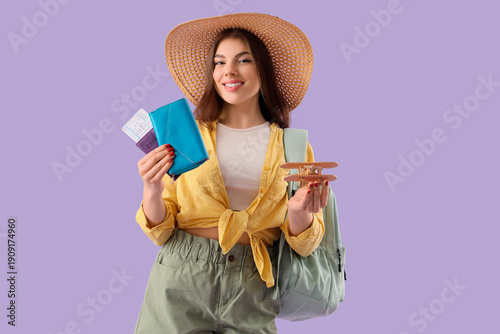 Female tourist with purse, ...
