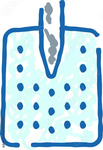 Skin cross section illustration showing a single pore filled with sebum and dead skin cells, symbolizing a blackhead, acne, and overall dermatology issues and treatment needs