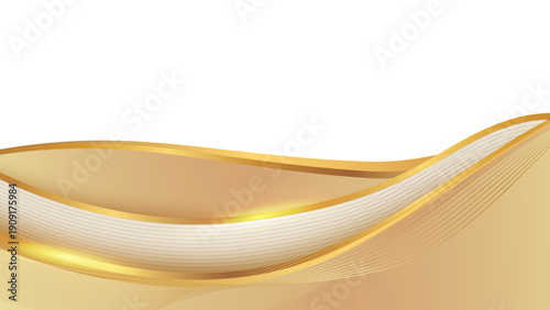 Elegant Gold Wave Abstract Background with Smooth Flowing Curves