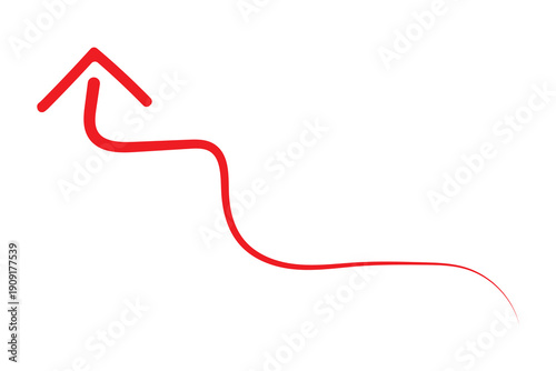 Long curved hand drawn arrow vector.