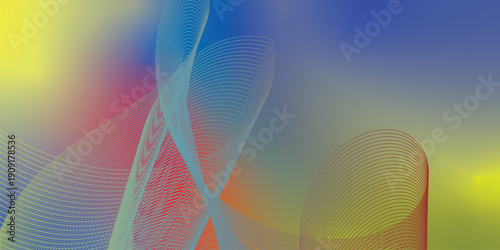 Yellow and navy blue abstract shape grainy gradient background with black noisy texture for wide banner poster and header design