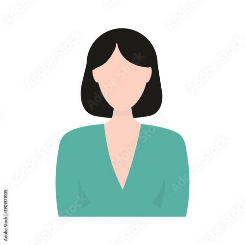 Faceless woman avatar. Illustration of a girl. Vector.	