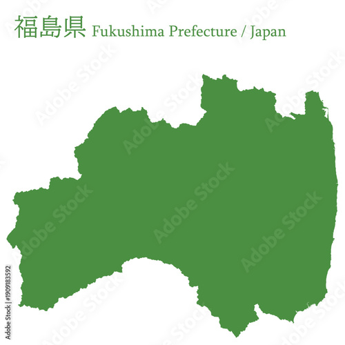 イラスト素材：日本地図　福島県ベクターイラストマップ	
