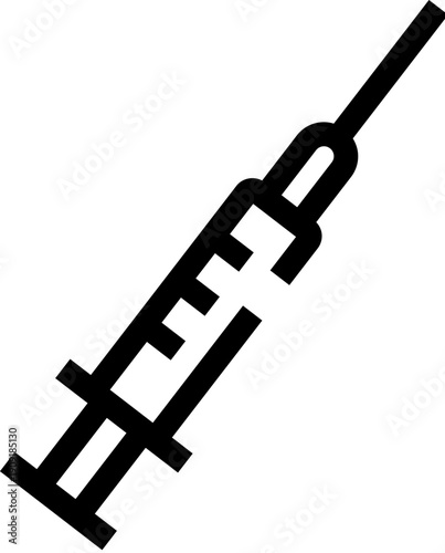 Syringe icon representing a medical instrument used for administering injections, vaccinations, and various treatments, symbolizing healthcare, prevention, and medicine