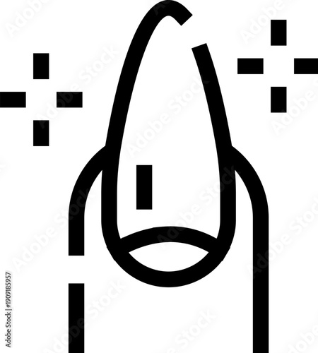 Polished fingernail with sparkling accents symbolizing beauty, glamour, and professional manicure services for a fresh, elegant, well groomed look and pampering spa treatment