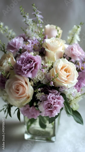 エレガントな花束の動画｜バラ＆カーネーション 