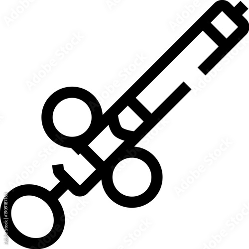 Syringe icon symbolizing injection, vaccine administration and drug delivery for healthcare, medicine, therapy, prevention and global public health in a clean, minimal vector style