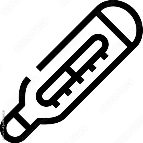 Medical thermometer icon illustrating healthcare diagnostics, measuring body temperature, and detecting fever or illness symptoms, representing health monitoring and well being