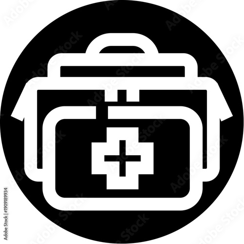 First aid kit displaying a cross symbol, representing essential healthcare, safety, and emergency medical assistance, suitable for various health and medicine concepts
