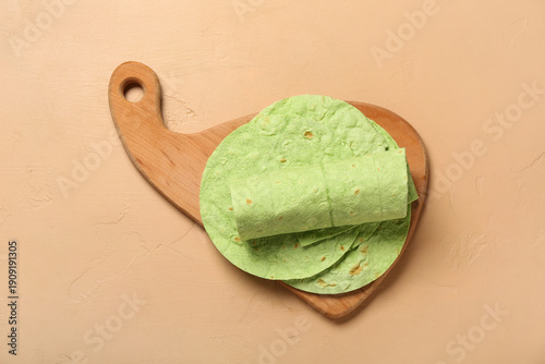 Wooden board with round gre...