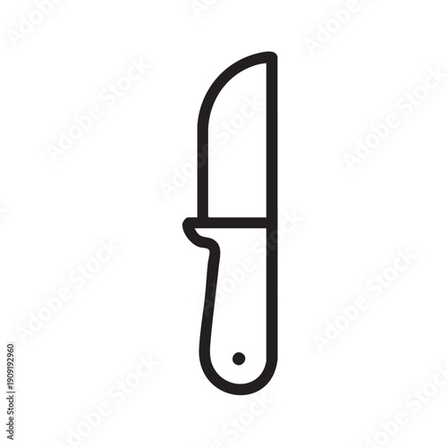 Pocket Knife Icon - Minimalist Survival Blade and Kitchen Utility Line Art Vector