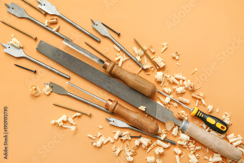 Carpenter's tools and wood ...