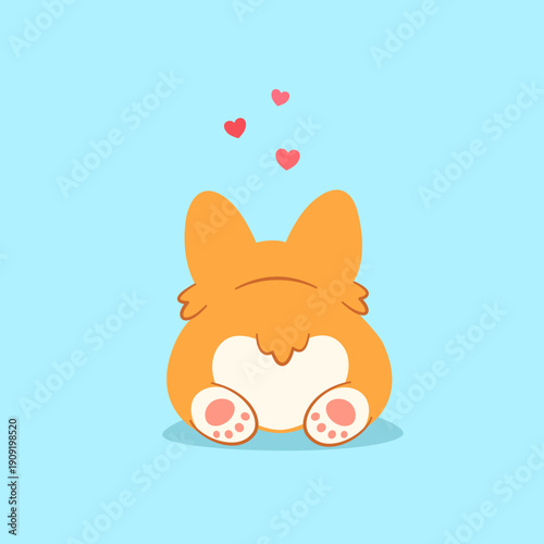 Cute Corgi Back View Love