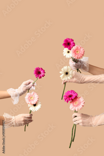 Female hands in laced glove...