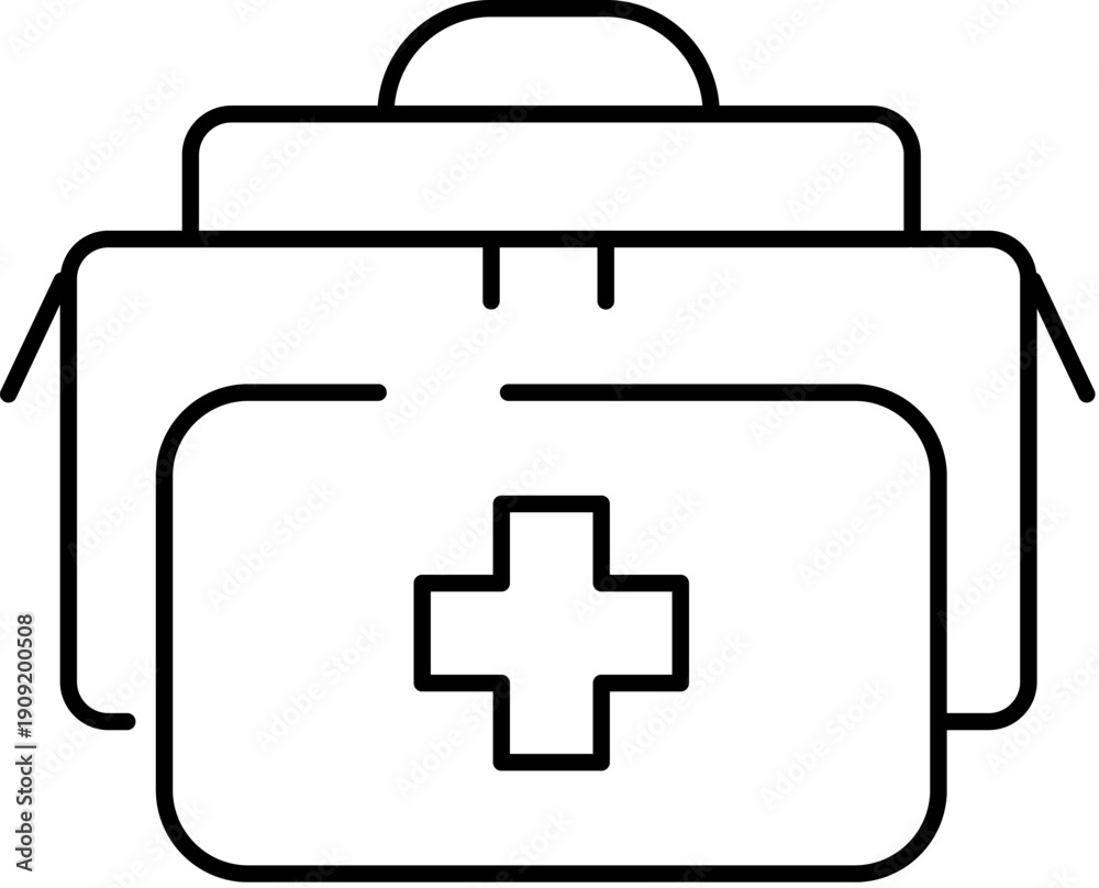 Obraz premium First aid bag illustrating essential medical supplies for emergency treatment, representing health, safety, and quick response for injuries and urgent situations