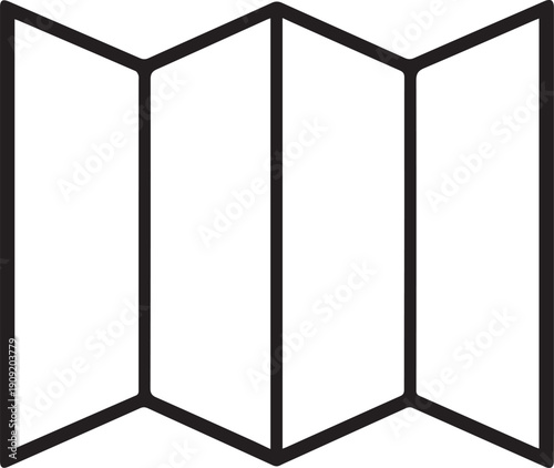 A folded map with dark lines on a plain background, perfect for travel or adventure concepts.