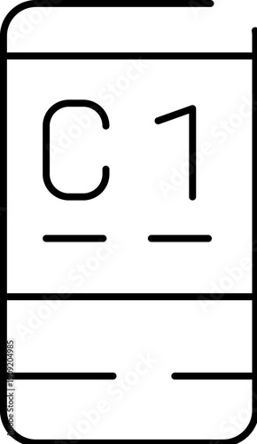 Mobile app interface displaying an electronic ticket or digital boarding pass with c1 on the screen, indicating a seat, gate, or confirmation for travel, event, or queue management