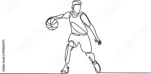 Continuous one line drawing Basketball sports concept.one line icon illustration with white background