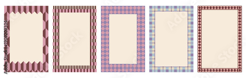 Vector abstract simple geometric frame and border with copy space for text, abstract background in classic trendy style for cards and prints