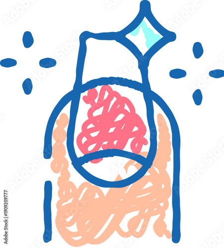 Clean healthy nail line art doodle icon highlighting hygiene, grooming, and beauty concepts, suitable for healthcare, wellness, and self care illustrations