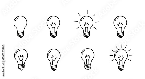 Modern business icons for teamwork and success