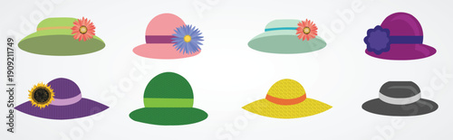 colored ladies hat vector 