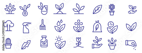 gardening and plants icons vector design