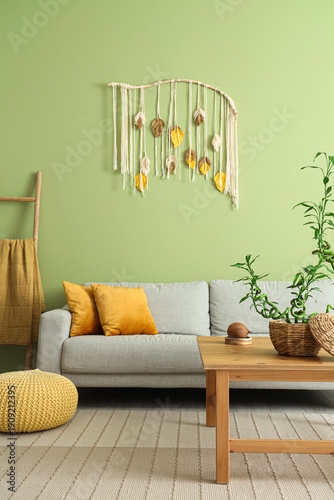 Stylish interior of green l...