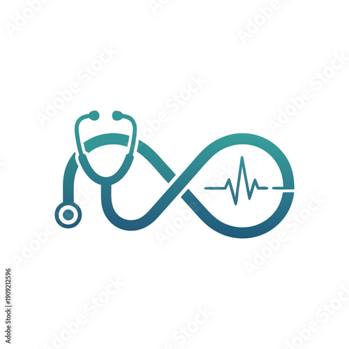 Stethoscope Shaped Infinity Symbol – Healthcare Continuous Care Icon