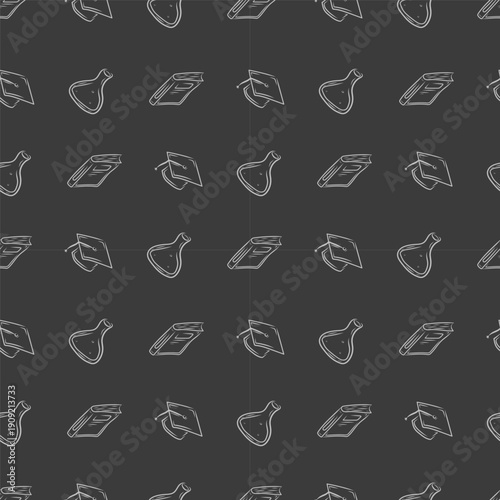 doodle education pattern. hand drawn school and education background