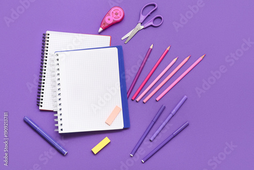Notebook, pencils and sciss...