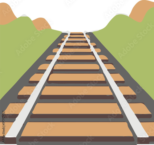 Railway tracks going into distance.
