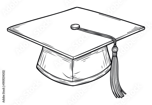 A symbolic academic graduation cap with a traditional tassel representing achievement and success for educational ceremony announcements and achievement celebrations.