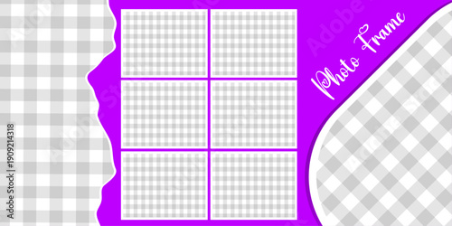 Stylish Vibrant Purple Photo Collage Template Featuring Arched Image Sections and Multiple Grids for Professional Digital Marketing and Branding.