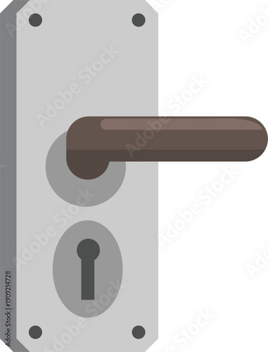 Door handle with lock plate.