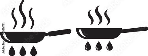 Silhouette of cooking pan on gas stove illustration