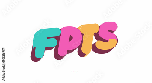 Colorful 3D letters forming the acronym FPTS with shadow effect on white background.