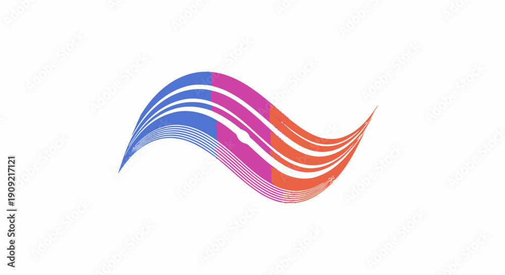 Fototapeta premium Abstract dynamic wave logo design with flowing colorful lines.