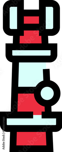 Fire hose nozzle icon representing firefighting equipment and emergency response, symbolizing safety, fire prevention, protection, and rescue services in a clean flat design