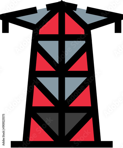 High voltage power transmission tower standing strong, symbolizing infrastructure, industrial energy, and global communication through vital electric grid networks