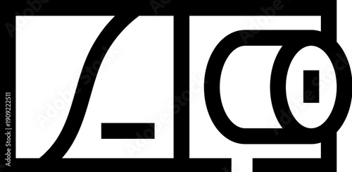 Minimalist line art digital camera icon with a record symbol, representing video recording, streaming and multimedia content for apps, web, uiux, marketing and creative projects