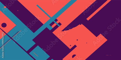 An abstract composition of intersecting shapes, with vibrant tones and smooth gradients creating a sense of movement.