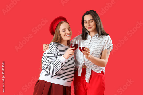 Young lesbian couple with w...